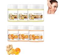 Vitamina C & curcuma esfoliante viso sbiancante, detergente delicato per il viso e gel esfoliante, strofinare il viso naturale contro punti neri, macchie scure e cura idratante della pelle (3 pezzi)