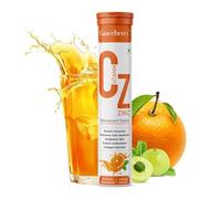 Vitamina C naturale + zinco 1000 mg con amla, estratto di arancia, supporta l'immunità organica, 20 compresse effervescenti, aiuta a costruire collagene per unghie, capelli e pelle sani