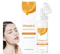 Vitamina C schiuma detergente per il viso,Uomini 2 in 1 morbido idratante ed esfoliante lavaggio del viso,Viaggio formato illuminante schiuma gel lava inquinamento e impurità (1)
