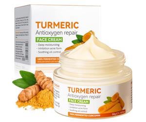 Vitamina C Turmeric Face Cream, Crema Viso alla Curcuma, Crema Viso Idratante Lenitiva, Anti-Macchie e Illuminante, Non Unge, Tono Uniforme Della Pelle, Ridurre Le Macchie Chiare, 50g