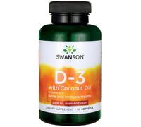 Vitamina D-3 con olio di cocco, 2000 IU - 60 softgels