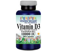 Vitamina D3 10.000 IU 250mcg Integratore Per Il Sistema Immunitario 200 Caps