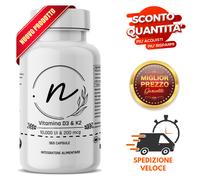 Vitamina D3 10000 UI + K2 MK7 200mcg - 365 Capsule Ossa Forti Dif Immunitarie