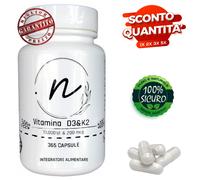 Vitamina D3 10000 UI + K2 MK7 200mcg - 365 Capsule - Ossa Forti Dif Immunitarie