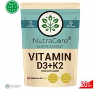 Vitamina D3 10000iu K2 200mcg (Vitamina D3 K2 MK7) Capsule-100% Vegan&natural