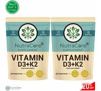 Vitamina D3 10000iu K2 200mcg (Vitamina D3 K2 MK7) Capsule-100% Vegan&natural