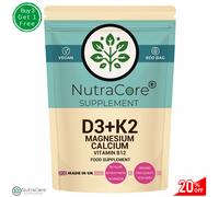 Vitamina D3 10000iu K2 B12 10000mcg (Calcio+Magnesio) Capsule-Vegan Vit. D3 K2