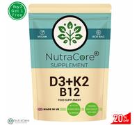 Vitamina D3 10000iu K2 MK7 B12 10000mcg-100%Naturale &vegan Product-90Caps