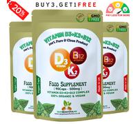Vitamina D3 10000iu K2 MK7 B12 Migliore Naturale Polvere Vegani D3