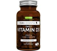 Vitamina D3 2000 UI, 50 Μg, 365 Compresse Fornitura per 1 Anno, Formula Pulita,