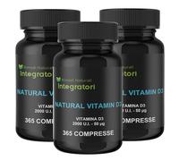 Vitamina D3 2000 UI da Lichene Islandico NATURAL VITAMIN D3 Adatto a Vegetariani 1095 Mini Compresse, 1 al dì per il Sistema Immunitario, Ossa e Denti