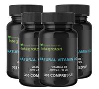 Vitamina D3 2000 UI da Lichene Islandico NATURAL VITAMIN D3 Adatto a Vegetariani 1460 Mini Compresse, 1 al dì per il Sistema Immunitario, Ossa e Denti