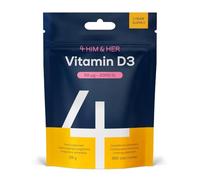 Vitamina D3 2000 UI, Integratore Vitamina D, 365 Compresse, 4 HIM & HER | 50 µg per Compressa, 1 al Giorno, Scorta per 1 Anno, Prodotto in Europa, Certificazione GMP, Senza Glutine, Senza Lattosio