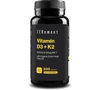 Vitamina D3 K2, 200 Softgels (7 Mesi), Vitamina D3 2000 UI + Vitamina K 150 Μg |