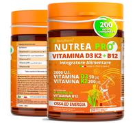 Vitamina d3 k2 2000UI 200 Micro Compresse vit d3 k2 Arricchite con B12 e Acido