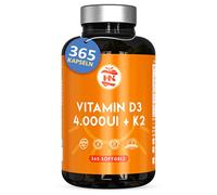 Vitamina D3 K2 (4000 UI) di Alto Dosaggio Vitamina D Supporta alla funzione immu