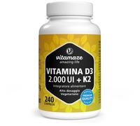 Vitamina D3 K2, 8 Mese, 240 Piccole Compresse, Alto Dosaggio Vitamina D3 e 100 m