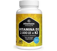 Vitamina D3 K2, 8 Mese, 240 Piccole Compresse, Alto Dosaggio Vitamina D3 E 100 M