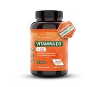Vitamina D3 + K2 All-Trans MK-7 |Extra Dosaggio 60.000 UI Mensili | 240 Capsule