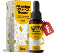 Vitamina D3 K2 Gocce - 1.000 IE D3 + 20 µg K2 per Goccia - 50 ml - Vitamina D Go