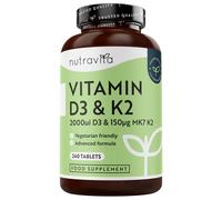 Vitamina D3 K2 MK7-240 Piccole Compresse Vegetariane Vitamin D 2000 UI & 150µg