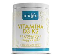 Vitamina D3 K2 Mk7 Con Vitamina C PiùLife 200 Compresse 1 Al Giorno Vit D3 2000