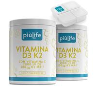 Vitamina D3 K2 Mk7 Con Vitamina C PiùLife - 400 Compresse - 1 Al Giorno, Vit D3