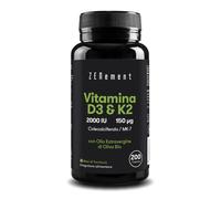 Vitamina D3 K2 Mk7 Menachinone, 200 Softgels (7 Mesi), Vitamina D3 2000 UI + Vit