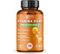Vitamina D3 + K2 Mk7 Vegana Alto Dosaggio 365 Micro Compresse 4000 Ui per 2 Anni