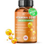 Vitamina D3 K2 Mk7 Vegana Alto Dosaggio 365 Micro Compresse, Vitamina D3 4000 Ui