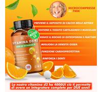 Vitamina D3 K2 Vegana All-Trans MK-7 Vit D 4000UI + 200mcg 365 Compresse € 21,50