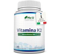 Vitamina K2 MK7 200 mcg - 365 Compresse Vegane - Scorta 1 Anno - Nu U Nutrition