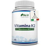 Vitamina K2 MK7 200mcg 365 Compresse Vegane 1 Anno di Scorta Alta Concentrazione