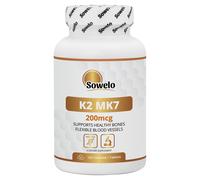Vitamina K2 MK7 200mcg - Comp. Naturali per Ossa & Cuore - Alta Qualità - Sowelo