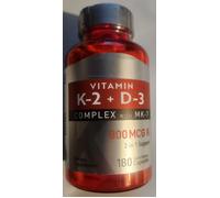 Vitamina K2 MK7 800MCG Con D3 Menaquinone 180 Caps D3 5000 IU Non OGM