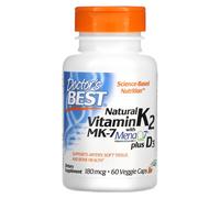 Vitamina naturale K2 MK7 con MenaQ7 più D3, 180mcg - 60 vcaps
