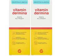 VITAMINDERMINA Pasta all'Acqua Protettiva e Lenitiva 100 ml - Protezione e Sollievo da Arrossamenti e Dermatiti da Pannolino - Con Ossido di Zinco, Vitamine e Omega 3, 6, 9 (Confezione da 2)