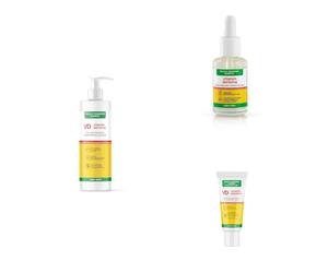 VITAMINDERMINA SEBO Bundle Pelli Grasse e Acneiche - Gel Detergente 240 ml + Siero Peeling 30 ml + Emulsione Matt 40 ml - Con Acido Succinico, Ceramidi e Niacinamide - Adulti e Ragazzi