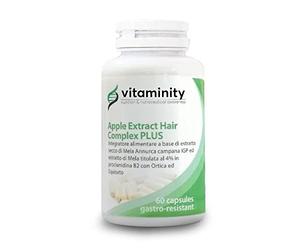 Vitaminity Apple Extract Hair Complex Plus - Integratori per Capelli, Anticaduta Capelli Donna e Uomo, Stimola la Crescita Capelli a Base di Ortica, Mela Annurca e Equiseto - Formato da 60 Capsule