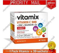 VITAMIX Vitamina C 500mg + Zinco, Selenio, D3 - Supporto Immunitario, 30 Bustine