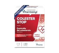 Vitarmonyl Colesterstop Nuova Formula - Con Aglio Nero (Allium Sativum) e Coriandolo - Antiossidante Naturale - CQ10 e Acido Folico - Integratore Cuore e Circolazione - 20 Capsule