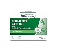 Vitarmonyl Fermenti Lattici Probiotici - Integratore con 7 Miliardi di UFC - Equilibrio della Flora Batterica Intestinale - Contro il Gonfiore - Senza Glutine - 30 Capsule - 1 Mese