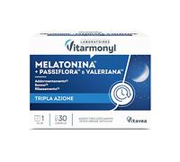 Vitarmonyl Melatonina - Addormentamento - Sonno e Jet Lag - 30 Capsule | Con Valeriana e Passiflora - Favorisce il Rilassamento, Non Crea Abitudine - Senza Glutine, Vegano - 1 Mese