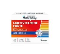 Vitarmonyl Multivitamine Forte - Boost Energia Alto Dosaggio - 45 Compresse | Multivitaminico con Multiminerali - Riduce la Stanchezza e la Spossatezza - Senza Zuccheri, Vegano - Programma Completo