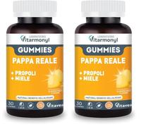 VITARMONYL PAPPA REALE GUMMIES - Con Propoli e Miele - Con Propoli e Miele - Facili da assumere - Per i Bambini +3 - Energia e Vitalità - 30 Gummies - Gusto Limone (Confezione da 2)