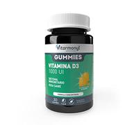 Vitarmonyl Vitamina D3 1000 UI - Sistema Immunitario - 30 Gommose | Formula Concentrata Per le Difese Immunitarie - Normale Assorbimento di Calcio e Fosforo - Senza Glutine, Vegano - 1 Mese