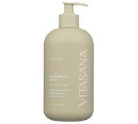 Vitasana Lozione per mani e corpo, di origine vegetale, arricchita con massa di capelli colloidali. Approvata CEE, ipoallergenica, non testata sugli animali, senza profumo, 473 ml
