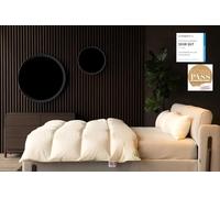 VitaSchlaf® Bio de Luxe, piumone in percalle, qualità tedesca con KBA, livello di calore 5, 100% cotone, panna, 155 x 220 cm