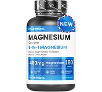 VITASTRONG Magnesio Completo 400mg - 5 in 1 -Bisglicinato.Citrato.Pidolato.Malato.Carbonato | Vitastrong 150 G