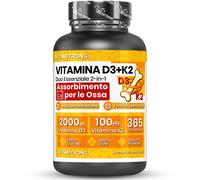 Vitastrong Vitamina D3 K2 2000 UI Alto Dosaggio 365 Compresse (1 Anno) Duo